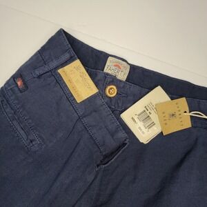 Faherty Malibu Shorts Mens 42 Navy Linen Beach Stretch Breathable Outdoors NWT